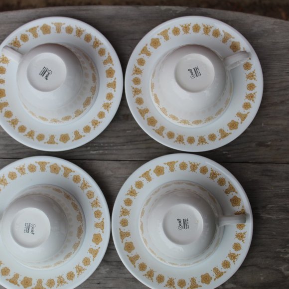 Vintage Corelle Livingware by Corning Butterfly Gold Cups and Saucers Se… - Picture 4 of 10